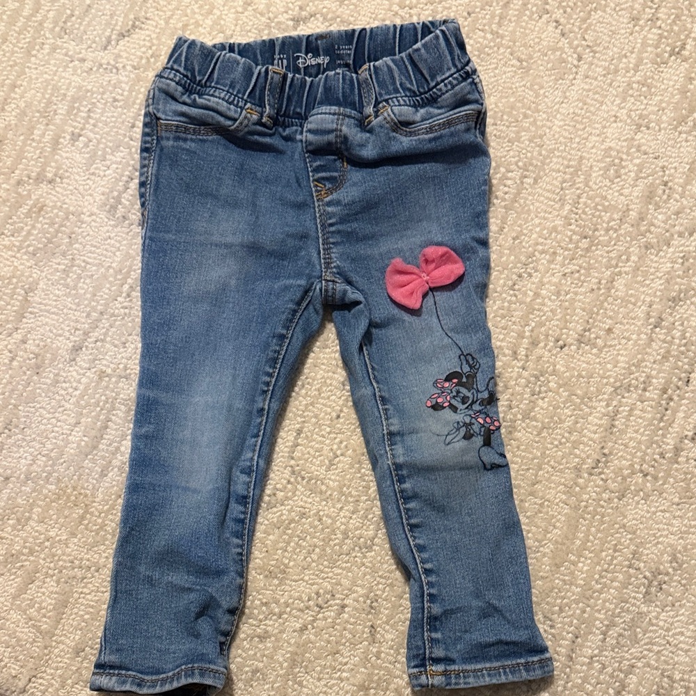 Disney Blue Jeans with Pink Bow and Character